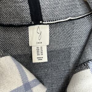 Joie cardigan hoodie black and white checkered sleeveless size 1X long